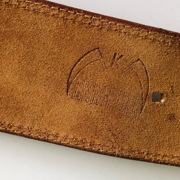 Linea Pelle Cognac Wide Leather Belt With Brass Conchos main image 9